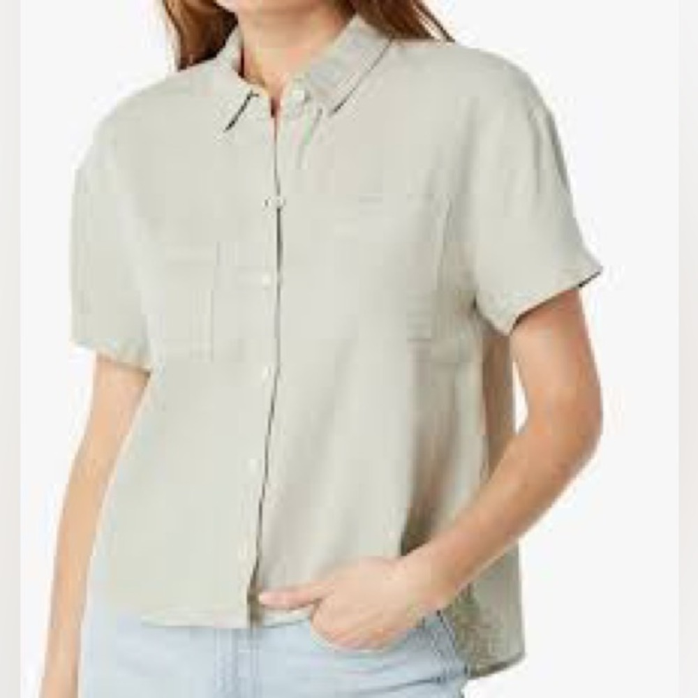 BNWT Madewell Breezewoven Beachside Shirttail Top in Ashen Sage - Picture 8 of 8